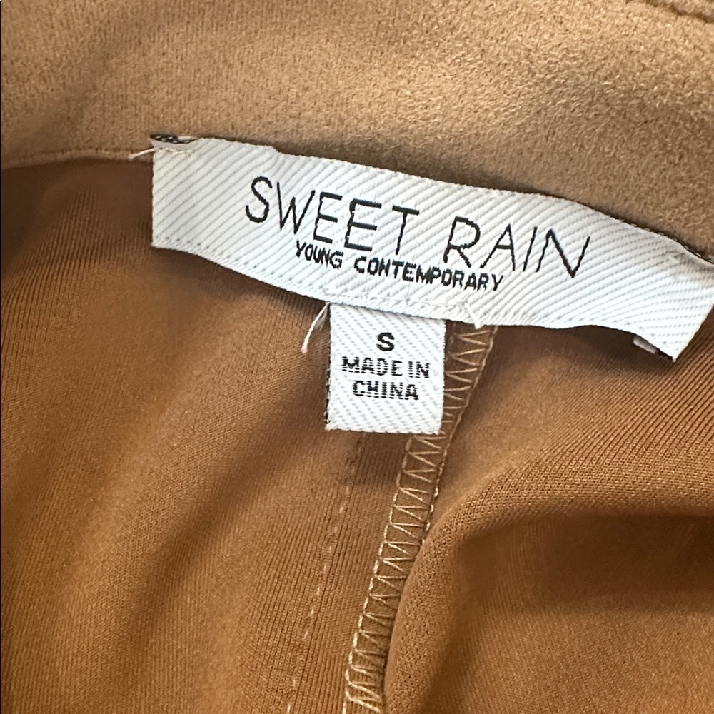 Sweet Rain Faux Suede Knit Arm Trench Coat Size S - Picture 5 of 6